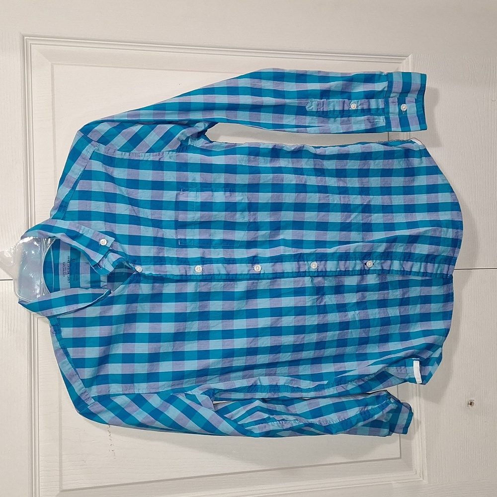 J CREW Crew Cuts long sleeve button down - plaid blue -